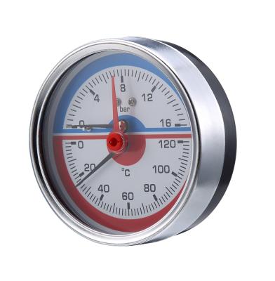 China Rear Mounting Thermo-Manometer With Back Steel Case For Floor Heat 80mm for sale