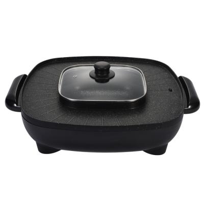 China Household 2 in 1 one-piece electric bakeware shabu-shabu-boiled hot-selling electric bakeware with hot pot for sale