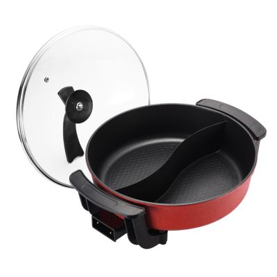 China Household Flat Bottom Cookware Steak Pan Aluminum Die-Casting Electric Hot Pot For Sale for sale