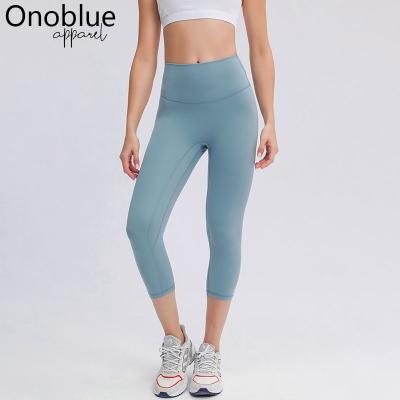 China Onoblue Breathable High Quality Workout Gym Capri Leggings Sport Tights Women No Front Seam High Waisted Yoga Cropped Legging for sale