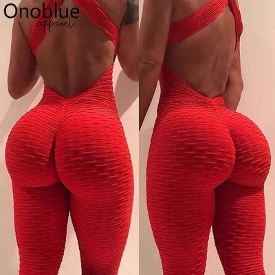 China The Celltlite One Piece Anti Sport Workout Activewear Gym Crac! crack! viable butt booty wear one piece jumpsuit yoga fitness women yoga leggings for sale