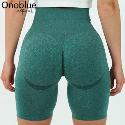 China Summer Breathable High Waist Vital Seamless Sports Short Women Tight Gym Gaiters Squat Proof Tummy Control Workout Shorts Running Stripe for sale