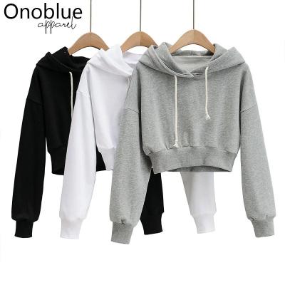 China Wholesale Custom Jogger OEM QUICK DRY Logo Blank Solid Drawstring Fitness Running Yoga Casual Crop Women Tracksuit Street Wear Top Hoodie for sale