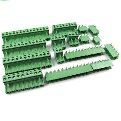 China 5.08mm Pitch PCB Plug-in Screw Terminal Blocks Plug + Right Angle Pin Header for sale