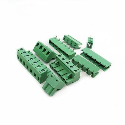 China 7.62mm Pitch 15Amp Pluggable Plug-in Screw Terminal Blocks Plug + Header for sale