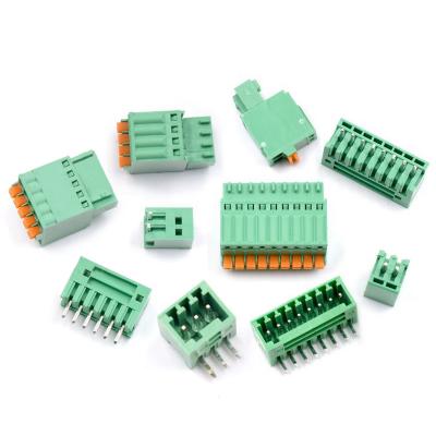 China 2.50mm Pitch Screwless Spring Crimping Pluggable PCB Terminal Blocks for sale