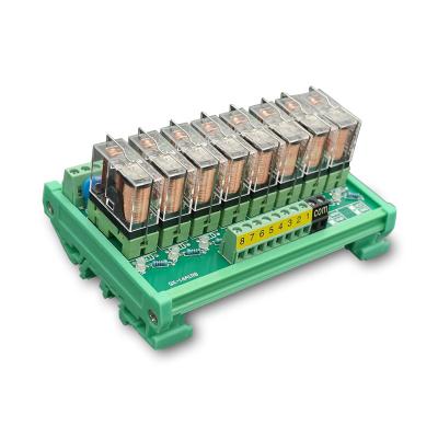 China 8 Ways Pluggable Relay Module PLC Output Amplifier Board DC 12V 24V for sale