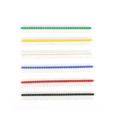 China Colored 40 Pins 2.54mm Single Row  Straight Pin Header Male Connector Strip for Arduino for sale