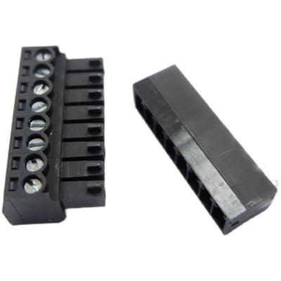 China 3.81mm Pitch PCB Pluggable Screw Terminal Blocks Plug + Right Angle Pin Header Black for sale