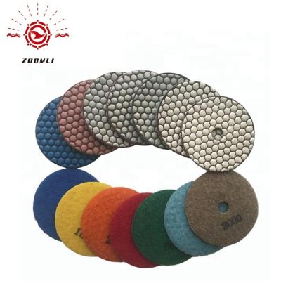 China Granite Diamond Polishing Pads Dry For Engineered Granite Marble Stone for sale