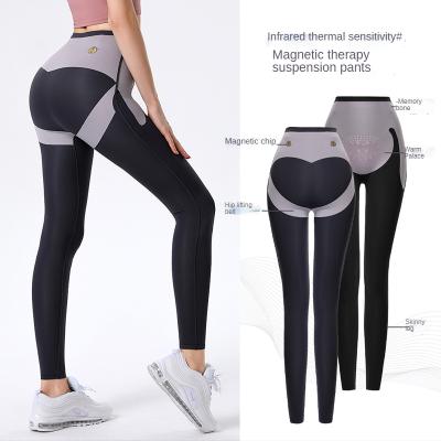 China Antibacterial New Technology Therapy Waist Hips Abdomen Pants Magnetic Running Hot Women Yoga Sports Fitness Pants Heating Tops Pants for sale