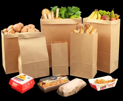 China Biodegradable Natural Fast Food Kraft Paper Bag For Grocery Store For Sales for sale