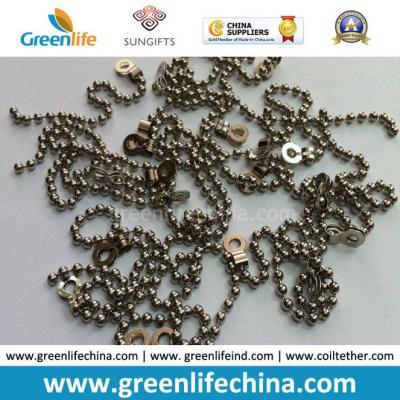 China Decorative 2.0mm Metal /Stainless Steel Bead Ball Badge Chain for sale