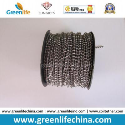 China Custom Packing in Roll Silver Plated Metal Bead Fastenering Chain for sale