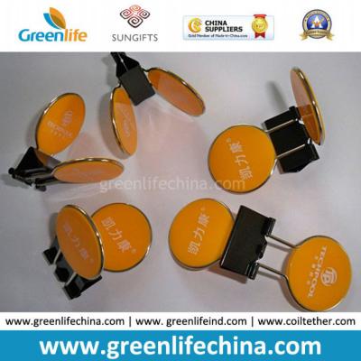 China Advertismental Paper Clips Round Yellow Panel Office Clips for sale