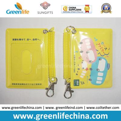 China High Quality Cartoon PVC Plastic Card Pocket W/Key Coil Chain for sale