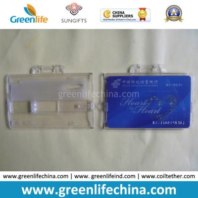 China Office Need Transparent Clear Plastic Rigid Horizontal Badge Holder for sale