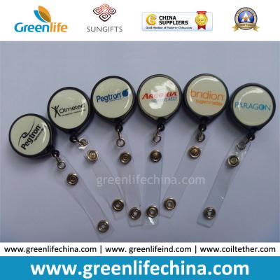 China Promotional Retractable Pull Holder W/Customized Dome Logo Reel for sale