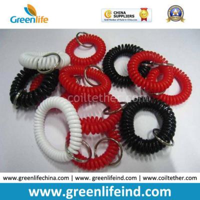 China Standard White Black Red Wrist Coil Bands W/Key Ring for sale