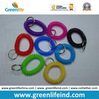 China China Best Quality PU Plastic Spiral Wrist Coil Key Chain for sale