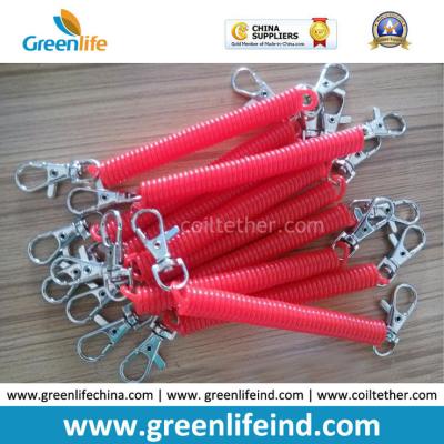 China Plastic Custom Color Size Red Spring Spiral Key Holder Lanyard for sale