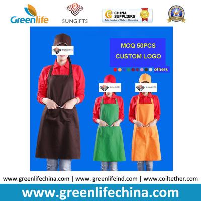 China Wholesale hot selling plain colors advertisment unisex aprons for kitchen ready for logo for sale