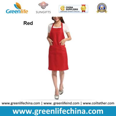 China Hot sale popular red color custom advertising apron for sales promotion cheap China price for sale