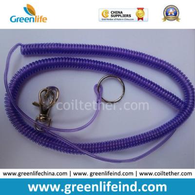 China Transparent Purple Expanding Spiral Coil Fishing Tool Holder Lanyard for sale