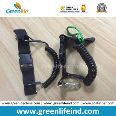 China Greenlife New Strong Black Scuba Diving Dive Spring Coil Lanyards for sale