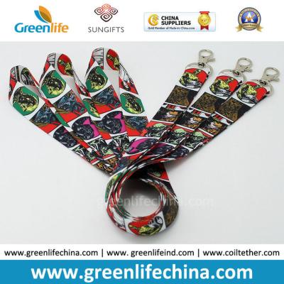 China Promotional Custom Polyester Neck Lanyards Fashionable Full Heat Transfer Printing for sale