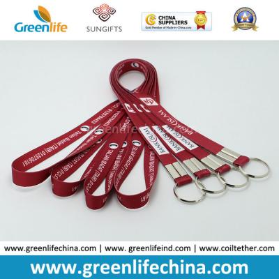 China Fashion Design Eco-friendly Logo Flat Lanyard with Split Key Ring Factory Directly Cheap Price for sale