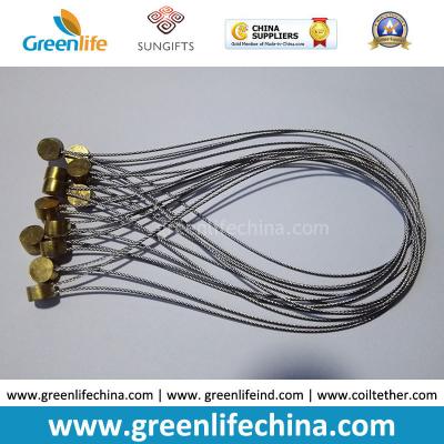 China Stainless Steel Wire Loop 15cm Length w/Clear Plastic Coated & Copper Cylinder OD9*T5mm for sale