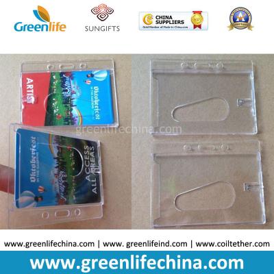 China Plastic PS Material Single Horizontal Hard ID Working Badge Holders for sale