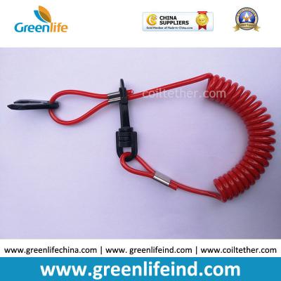 China Jetski Waverunner Lanyard Key Solid Red Coil Strap Tether for sale