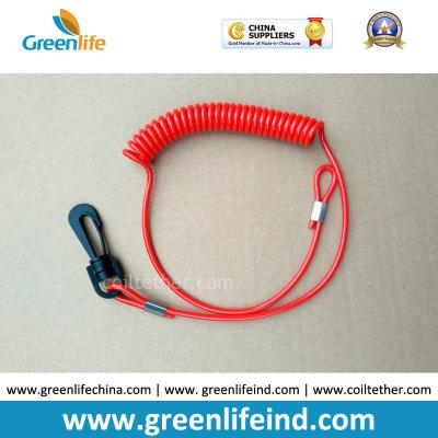 China Engines Kill Stop Tether Colosed Safety Swith Red Soft Coil Strap for sale