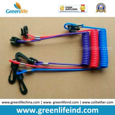 China Hot Selling Plastic Spring String and Cotton Core Safety Hand Motor Switch Lanyard for sale