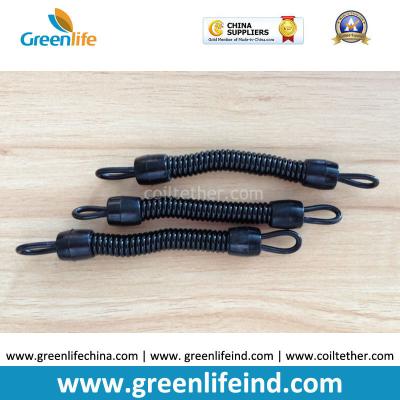 China Black Plastic Spring String Key Chain Straps Waiting for Swivel Hooks for sale