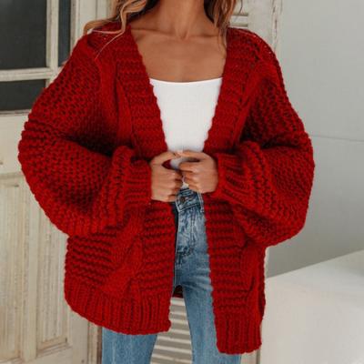 China Good Quality Breathable Hot Sale Women's Casual Color Open Front Slouchy Lightweight Crochet Side Pocket Knit Sweater for sale