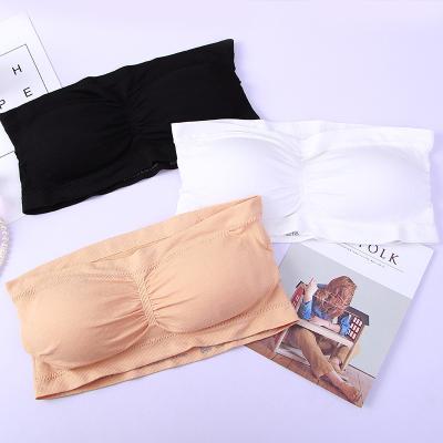 China Chest Wrapped Seamless Women's Breathable Soft Underwear No Rims Sports Bra Designed For Women Comfortable Home for sale