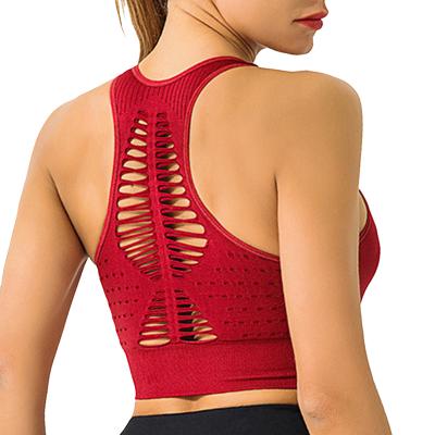 China Breathable Breathable Women Twist Front Cutout Back Hollow Yoga Fitness Gym Sports Tops Wear for sale