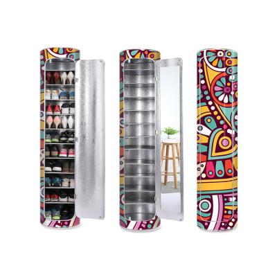 China (Other) High Quality Chinese Cylindrical Modern Simple Modern Waterproof Luxury Adjustable Entryway Shoe Cabinet for sale