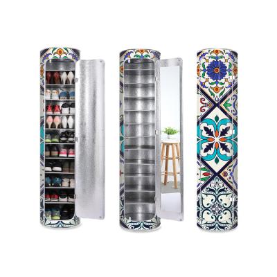 China (Other) Adjustable Environmental Friendly Modern Cylindrical Special Custom Custom Door Decoration PVC Shoe Cabinet for sale