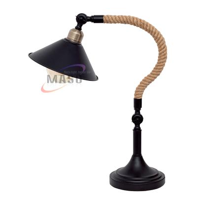 China Retro Industrial Hemp Design Vintage Desk Lights Table Lamp For House / Home / Hotel Decoration for sale