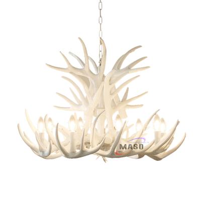 China Vintage Large White Resin Concrete Chandeliers For Hotel High Ceilings for sale