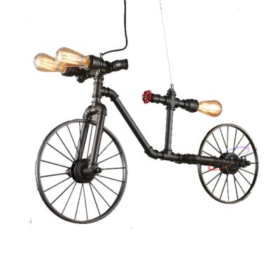 China 2017 New Rustic Hot Popular Vintage 90s Chandelier Light Hanging Decorative Bicycle Lamp for sale