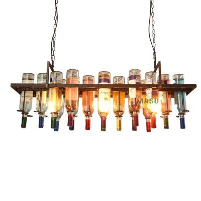 China Vintage Led Chandelier Porcelain Bottle Lights Hanging Pendant Lamp for sale