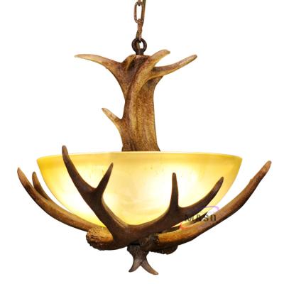 China Modern Luxury Industrial Deer Horn Hanging Ceiling Light Chandelier for sale