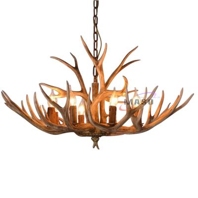 China Bedroom Industrial Chandelier Lighting Modern Resin Antler Hanging Lamp for sale