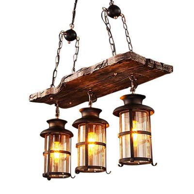 China Vintage Decorative Antique Wood Decoration Cafe Bar Restaurant Chandelier Chinese Style Lamps Rope Vintage Chandelier Pendant Lamp E27 for sale