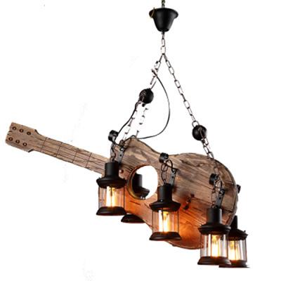 China Sale Fashion Wooden Energy Saving Light Source Industrial Top Chandeliers Hanging Lamp Vintage Pendant Lights For Attic Cafe Home Decoration for sale